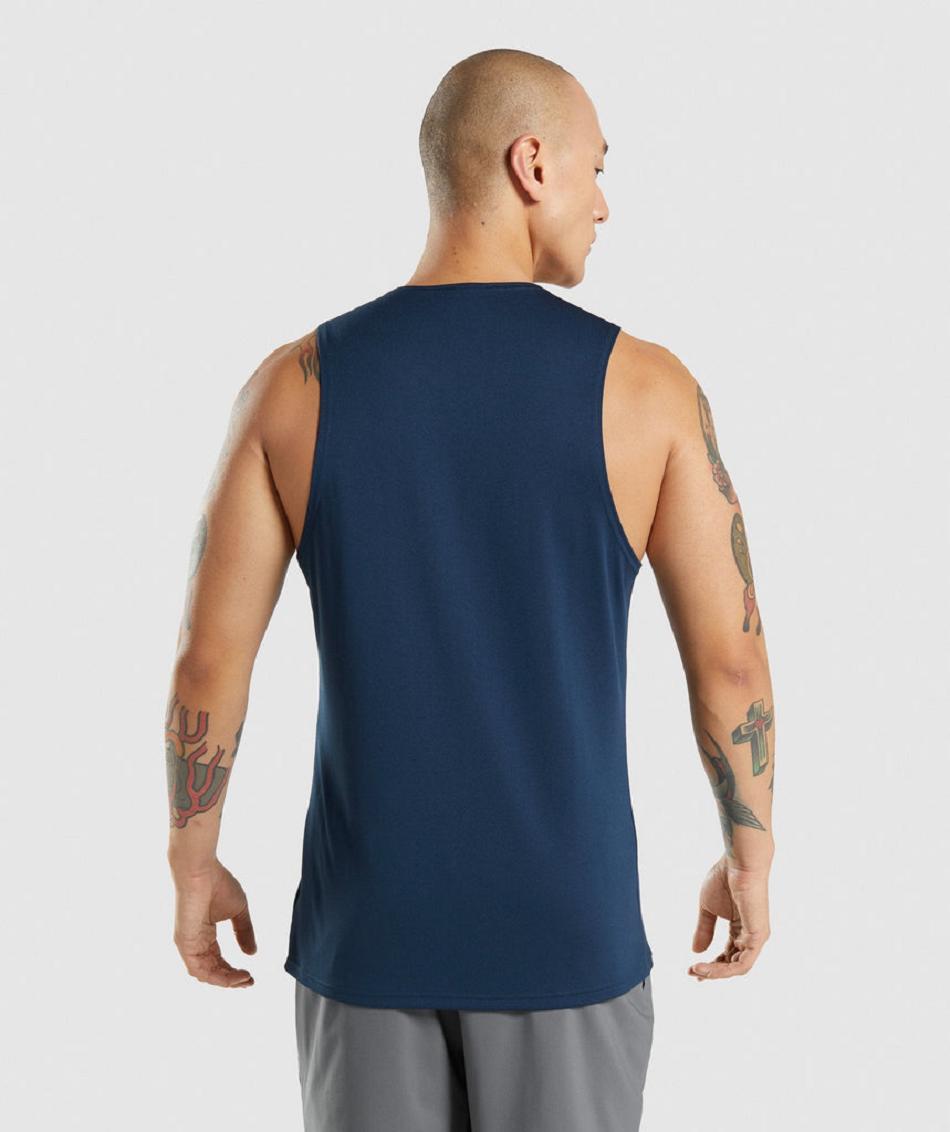 Camiseta Tirantes Gymshark Arrival Hombre Azul Marino | CO 3148XYU